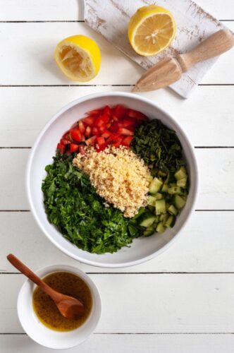 Vegetarische couscous salade maken